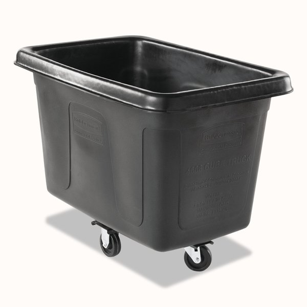 Rubbermaid Commercial 300 lbs Rectangular Trash Can, Black, Top Door, Plastic FG460800BLA